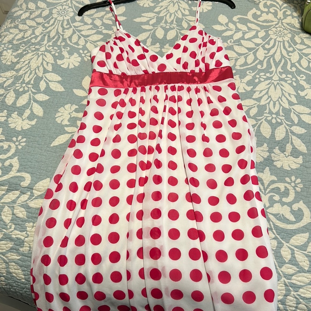 Girls large polka dot dress